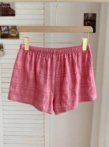 Comfortcana Quần short thường ngày rộng rãi có thắt lưng màu trơn dành cho nữ - trắng - Xem 2