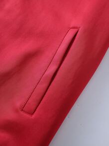 Manfinity Homme Men Spring And Autumn Casual Letter Printed Baseball Collar Jacket - Red - View 4