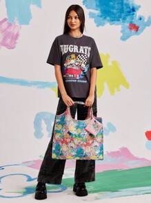 Nick 90s | SHEIN Cartoon Collaboration RPET Foldable Reusable Shopping Bag
