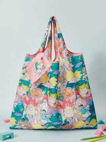 Nick 90s | SHEIN Cartoon Collaboration RPET Foldable Reusable Shopping Bag