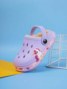 Zapatillas de casa con dibujos de jardín de EVA para niñas pequeñas, de invierno
