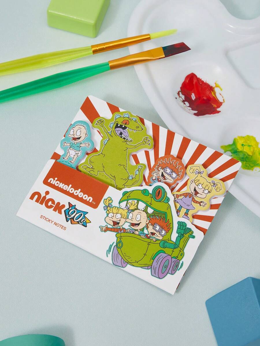 Nick 90s | SHEIN Personaj de desene animate și imprimare cu dinozauri Note lipicioase detașabile multicolore