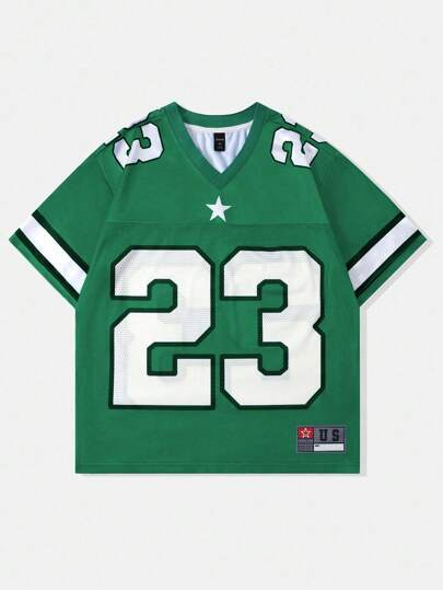 Street Life Camiseta de manga corta deportiva con malla y contraste de estilo jerseys de fútbol para hombres