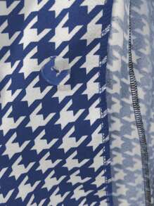 Chiquease Women's Spring Autumn Lapel Neck Houndstooth Pattern Casual Waistcoat