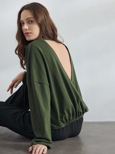 Ocili Leisure Women Soft Casual Cotton Gym Style Pajama Top