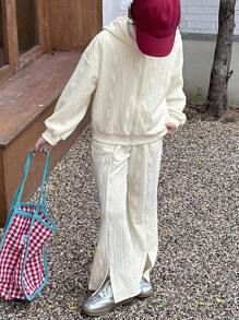 DAZY Conjunto de suéter cardigan para meninas (tamanho grande para crianças), outono