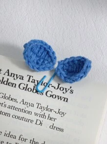 ROMWE Kawaii 4pcs Cute Colorful Knitted Bow Tie Shaped Book Clips, Suitable For Books - Multicolor - View 5