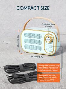 JMMO 复古扬声器，复古装饰，小型无线蓝牙扬声器，可爱复古风格，适用于厨房书桌卧室办公室派对户外卡哇伊，适用于 Android/IOS 设备圣诞礼物，秋冬季假期露营必备品，度假配件，露营用品