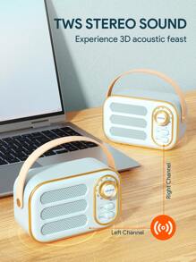 JMMO 复古扬声器，复古装饰，小型无线蓝牙扬声器，可爱复古风格，适用于厨房书桌卧室办公室派对户外卡哇伊，适用于 Android/IOS 设备圣诞礼物，秋冬季假期露营必备品，度假配件，露营用品