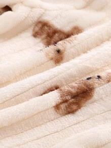 Cozy Pixies 新生儿男孩卡通熊连帽加厚睡衣连体衣 - 杏色 - 查看 7