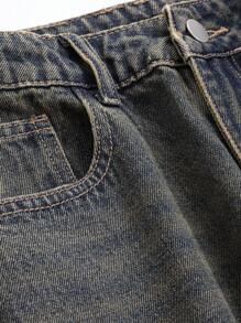 DAZY Quần Jeans Dài Xòe Rộng Cho Nữ - Màu xanh bụi bặm - Xem 2