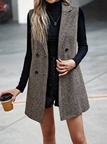 SHEIN LUNE 女士雙排釦日常西裝外套