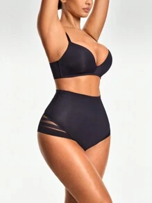 SHEIN Shape Ropa interior moldeadora de cintura media, moldeador corporal con levantador de glúteos y control de abdomen y cintura