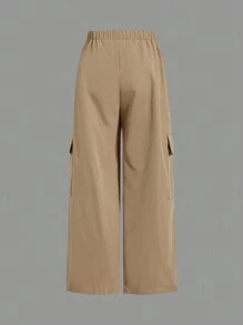 2pcs Tween Boys Casual Korean Style Collared Solid Woven Shirt With Knitted Vest & Solid Woven Straight Leg Pants Set - Multicolor - View 7