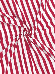 SHEIN LUNE Czarno-biała, w paski, patchworkowa, pomarańczowa, swobodna, uliczna koszulka z długim rękawem dla kobiet - Czerwony - Zobacz 6