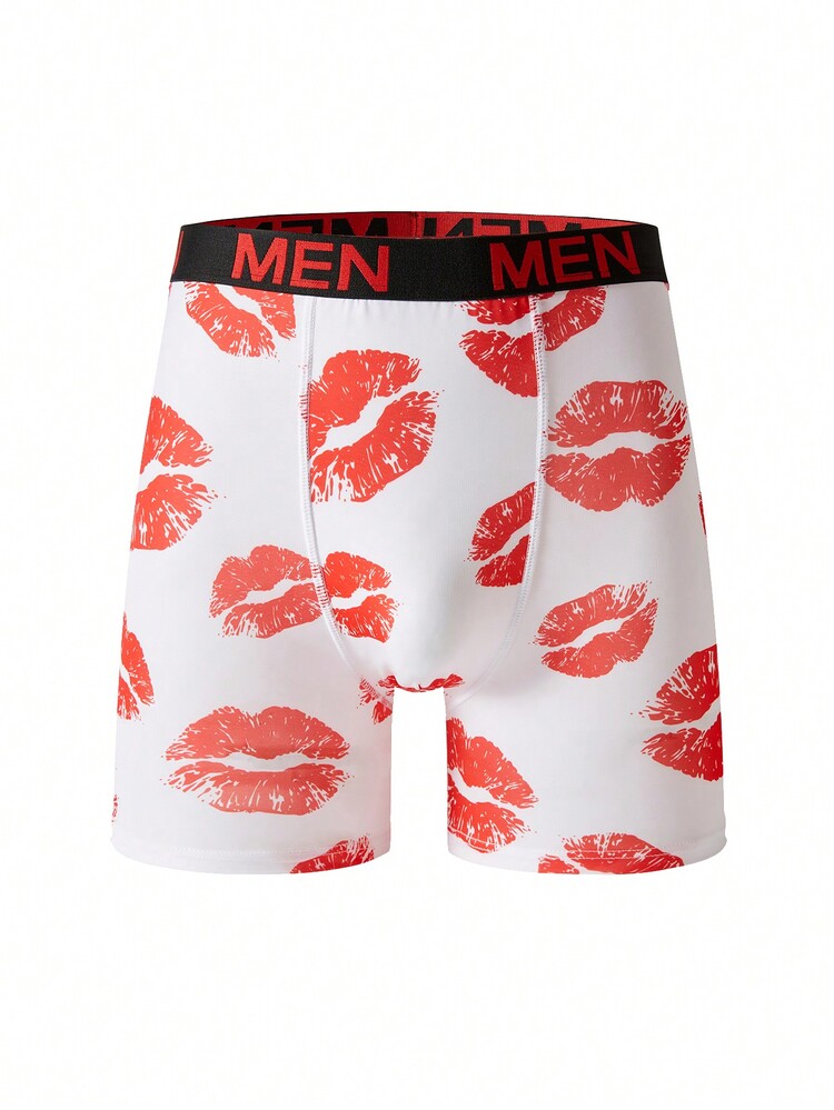 4 件套男士简约字母印花休闲平角内裤 - 彩色 - 查看 4