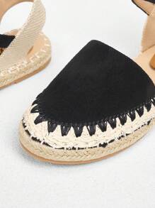 Styleloop Black  Rope Casual Flat Slip-On Shoes Fall - Black - View 3