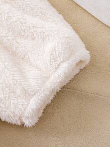 Baby Girls Cute Rabbit Ear Hooded Pullover And Ruffle Shorts 2pcs Set, Warm Winter Outfit - White - View 13