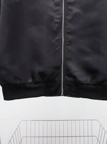 SHEIN Leap Crew 1pc Teen Boys' Loose Comfy Casual Solid Color Sports Style Jacket For Autumn & Winter - Black - View 7