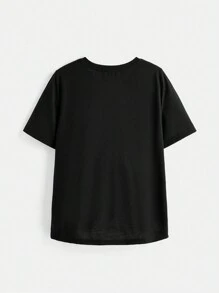 FRIENDS X SHEIN Casual Loose Crew Neck Short Sleeve Women T-Shirt, Suitable For Summer,Graphic Tee