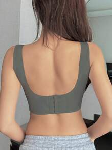 DAZY 宽肩带无缝无钢圈文胸 - 深灰色 - 查看 2