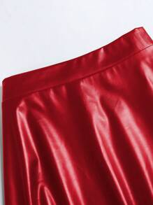 EMERY ROSE Plus Size Solid Color Casual A-Line Skirt New Year Maxi Women Skirt Fall Cloth For Women - Red - View 5