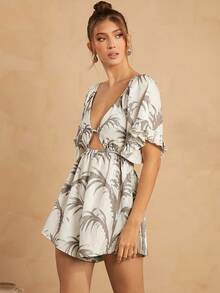 L'Amorae Áo liền quần tay lá xếp nếp hở lưng - Nhiều màu - Xem 7