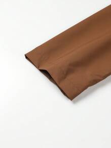 Manfinity Running Boyfriend Style Men's Casual Long Sleeve Pocket Loose Sports Jacket, Spring Autumn - Brown - View 3