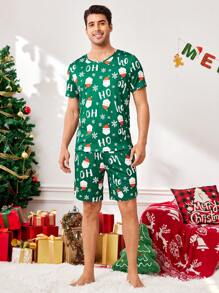 Manfinity 男士圣诞图案印花睡衣套装