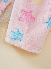 SHEIN 3 件套女婴毛绒爪印、星星、小狗和小猫图案保暖内衬裤，适合居家和户外，秋冬季 - 彩色 - 查看 3