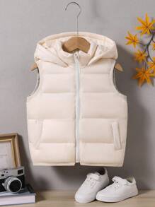 SHEIN Young Boy Sleeveless Hooded  Casual Vest