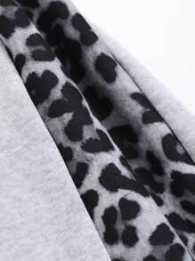 DAZY Women's Leopard Print Patchwork Straight Leg High Waist Sweatpants,Back To School Clothes Women Joggers - Grey - View 9