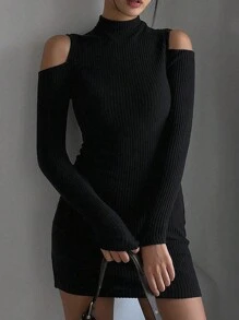 DAZY Women Hollow-Out Bodycon Mini Dress Fall,Winter