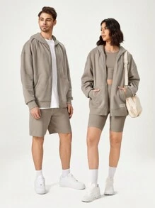 GLOWMODE Everyday Fleece Keep It Casual Unisex Long Sleeve Hoodie Jacket With Basic Pockets Daily Casual