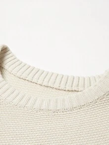 Manfinity Homme Áo len sọc Colorblock thường ngày cho nam, mùa thu - Màu be - Xem 7
