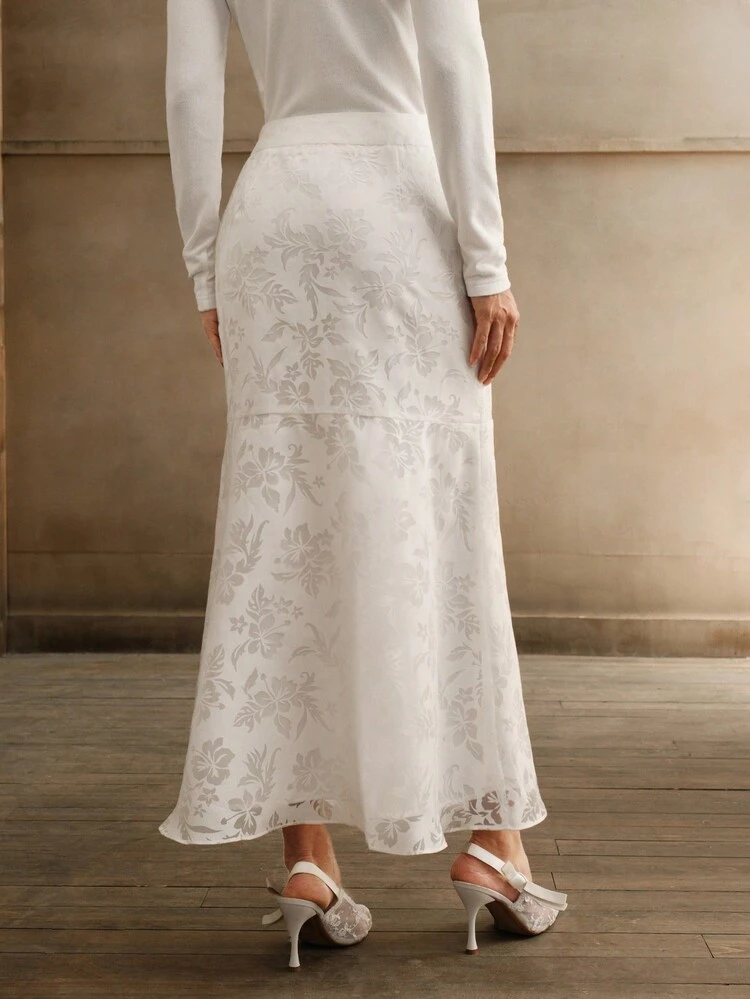 Women's Luxury High-End 3D Floral Embellished Pearl Skirt