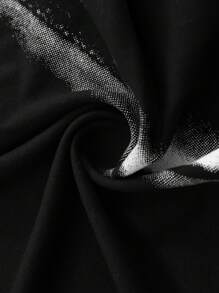 PAVTROS Manfinity Streetrush Streetrush Men's Contrast Color Print Round Neck Short Sleeve T-Shirt Men Y2k Clothes Men Outfit Men Black Outfit,Halloween,Halloween Party,Streetwear