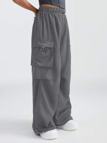 SHEIN Tween Girls Clothes Black Pants Back To School Frist Day Of School Clothes Clothes Mommy And Me Kpop Y2k Wide Leg Checkered Cargo Pants Football/Volleyball Halloween Costume Christmas Sweatpants Spring/Fall/Winter