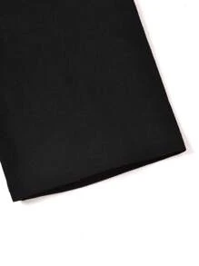 SHEIN 2 Stücke/Set Teenager Mädchen Kapuzen-Sweatshirt mit grauem Muster & schwarzer Jumpsuit, lässige Sportbekleidung - Grau - Übersicht 7