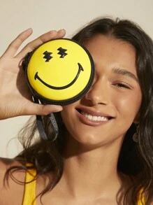 SmileyWorld® | SHEIN Fun Cartoon Expression Pattern Round Coin Purse