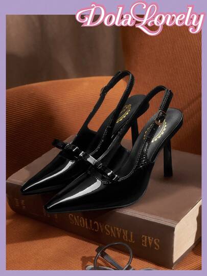 Dola Lovely Women's Back Strap Bowknot Decor High Heel Shoes, Wine Red Spring Shoes Spring Break Easter