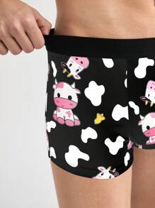 Notgurli Men's Fashionable Cartoon Print Boxer Briefs - Multicolor - View 6