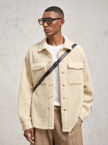 AKNOTIC Business Casual Men's Knitted Slim Fit Stand Collar Long Sleeve Jacket, Suitable For Autumn And Winter
