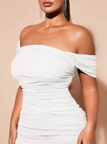 SHEIN BAE Vestido blanco de talla grande, ropa de primavera, ropa de verano, vestido de verano, vestido de primavera, vestido largo de playa, vestido de verano, vestido de graduación, vestidos de cumpleaños para mujeres - Blanco - Ver 6