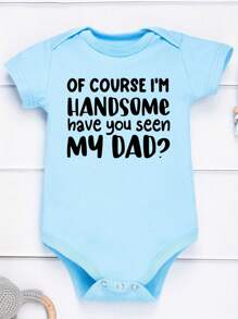 Baby Girl Summer Slogan Print Casual Bodysuit & Romper Short Sleeve Bodysuit