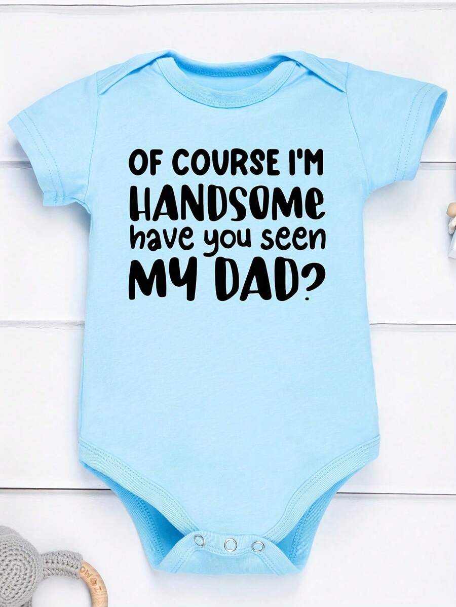 Baby Girl Summer Slogan Print Casual Bodysuit & Romper Short Sleeve Bodysuit