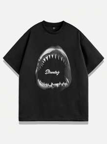 Manfinity VCAY Men's Simple Printed Crew Neck Short Sleeve T-Shirt, Summer