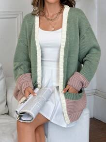 EURMUSE Knitwear Dusted Chunky Cardigan With Multicolours - Multicolor - View 6