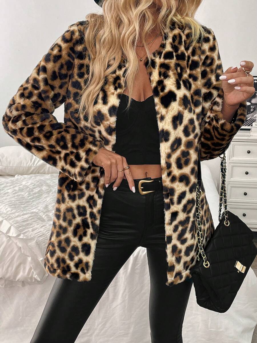 Chiquease Women's Autumn/Winter Leopard Pattern Long Sleeve Cardigan Thermal Fall Cloth For Women - Multicolor - View 1