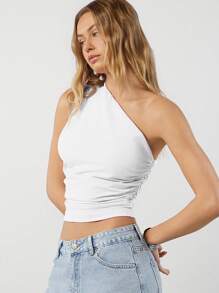 Easelle Asymmetrisches Top mit seitlicher Raffung am Ausschnitt, Sommer